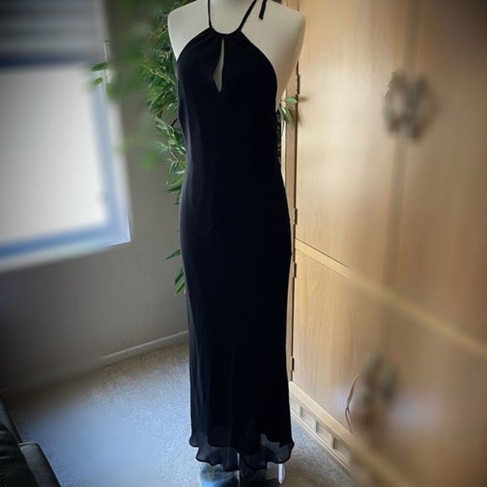 Sexy Black Halter Evening Dress, size 10